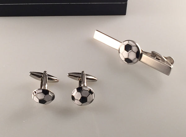 Soccer Cuff Links, Football Cufflinks, Men's Cuff Links, Soccet Tie Bar, Wedding Cuff Links, Father's Day, Graduation