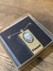 This necklace isa tribute to Vincent Van Gogh whose work has inspired generations with works like Starry Starry Night, Sunflowers and more.
