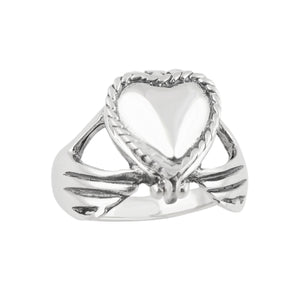 Claddagh Heart Poison Ring Sterling Silver