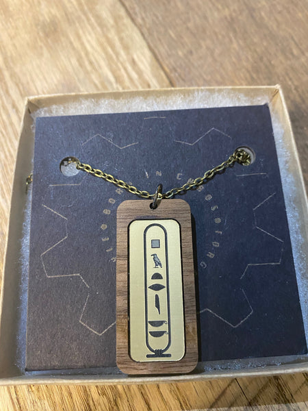 Cartouche and Hieroglyphs Necklace Custom Made with a Name or Phrase
