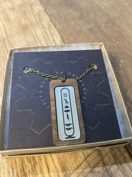Cartouche and Hieroglyphs Necklace Custom Made with a Name or Phrase