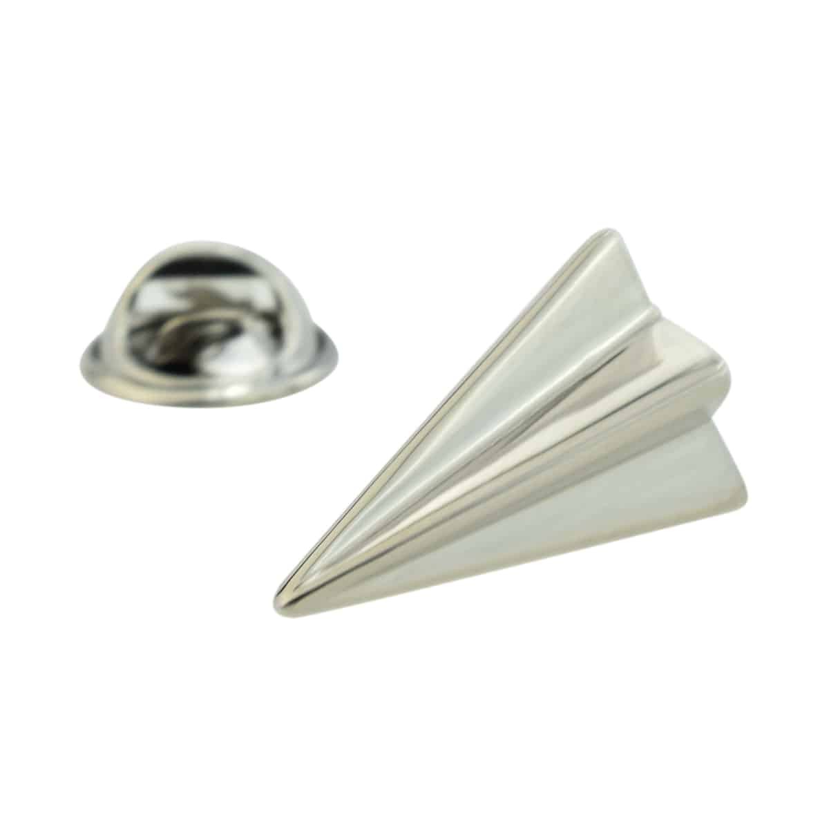 Silver Plate Paper Plane Pin, Silver Plate Paper Airplane Pin