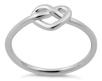 Infinity Heart Sterling Silver Ring, Endless Heart Ring