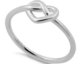 Infinity Heart Sterling Silver Ring, Endless Heart Ring