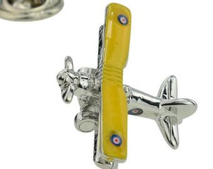 Yellow Bi-Plane Lapel Pin