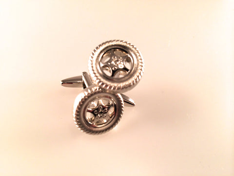 Tire Cufflinks, On the Road Cuff Links,  Car Cuff Links, Men's Cuff Links, Wedding Cuff Links, Father's Day
