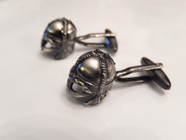 Viking Battle Helmet Cufflinks, War Cufflinks, Wedding Cuff Links, Father's Day Cuff Links, Graduation Gift
