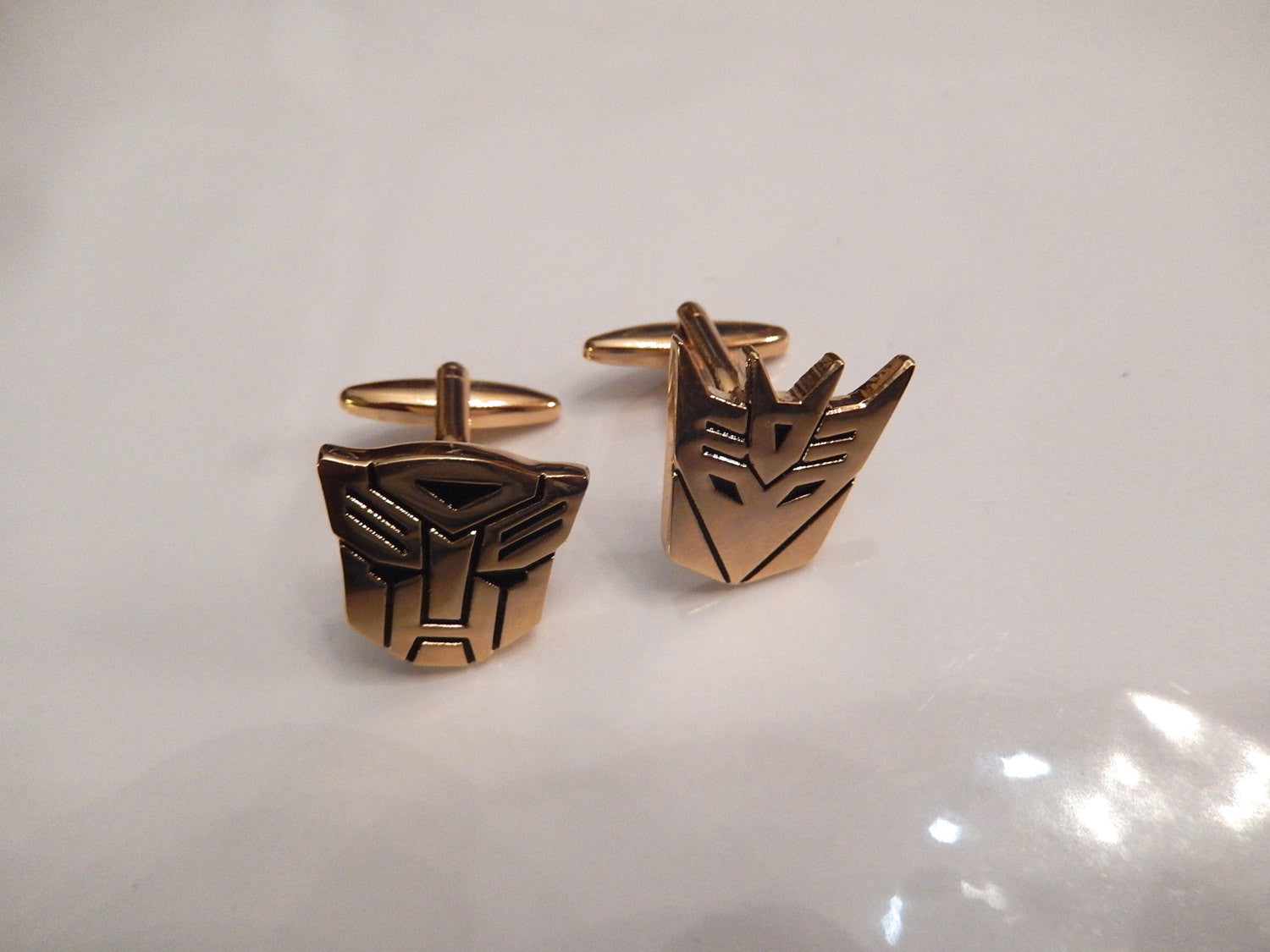Transformer Gold Plate Cufflinks, Autobot Cufflinks, Decepticon Cuff Links, Wedding Cuff Links, Father's Day, Graduation