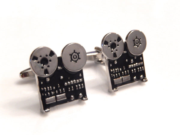 Reel-to-Reel Cufflinks, Retro Tape Cuff Links, Tape Recorder Cufflinks, Men's Cuff Links, Wedding Cuff Links, Father's Day