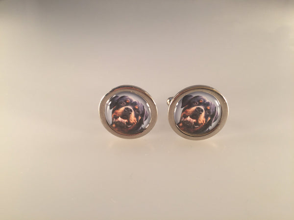 Rottweiler Cufflinks, Dog Lover Cufflinks, Guard Dog Cufflinks, Men's Cuff Links, Wedding Cuff Links, Father's Day, Graduation Gift