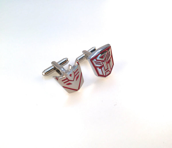 Transformer Cufflinks, Autobot Cufflinks, Decepticon Cuff Links, Red Transformers, Wedding Cuff Links, Father's Day, Graduation