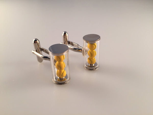 Tennis Cuff Links, Tennis Ball Cufflinks, Men's Cuff Links, Wedding Cuff Links, Father's Day, Graduation