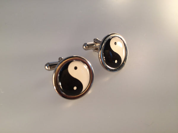 Ying and Yang Cuff Links, Philosophical Cufflinks, Men's Cuff Links, Wedding Cuff Links, Father's Day, Graduation Gift