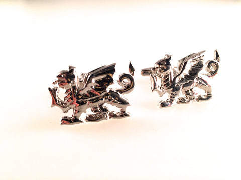 White Dragon Cuff Links, Dragon Cufflinks, Welsh Cufflinks, Wedding Cuff Links, Father's Day, Graduation Gift
