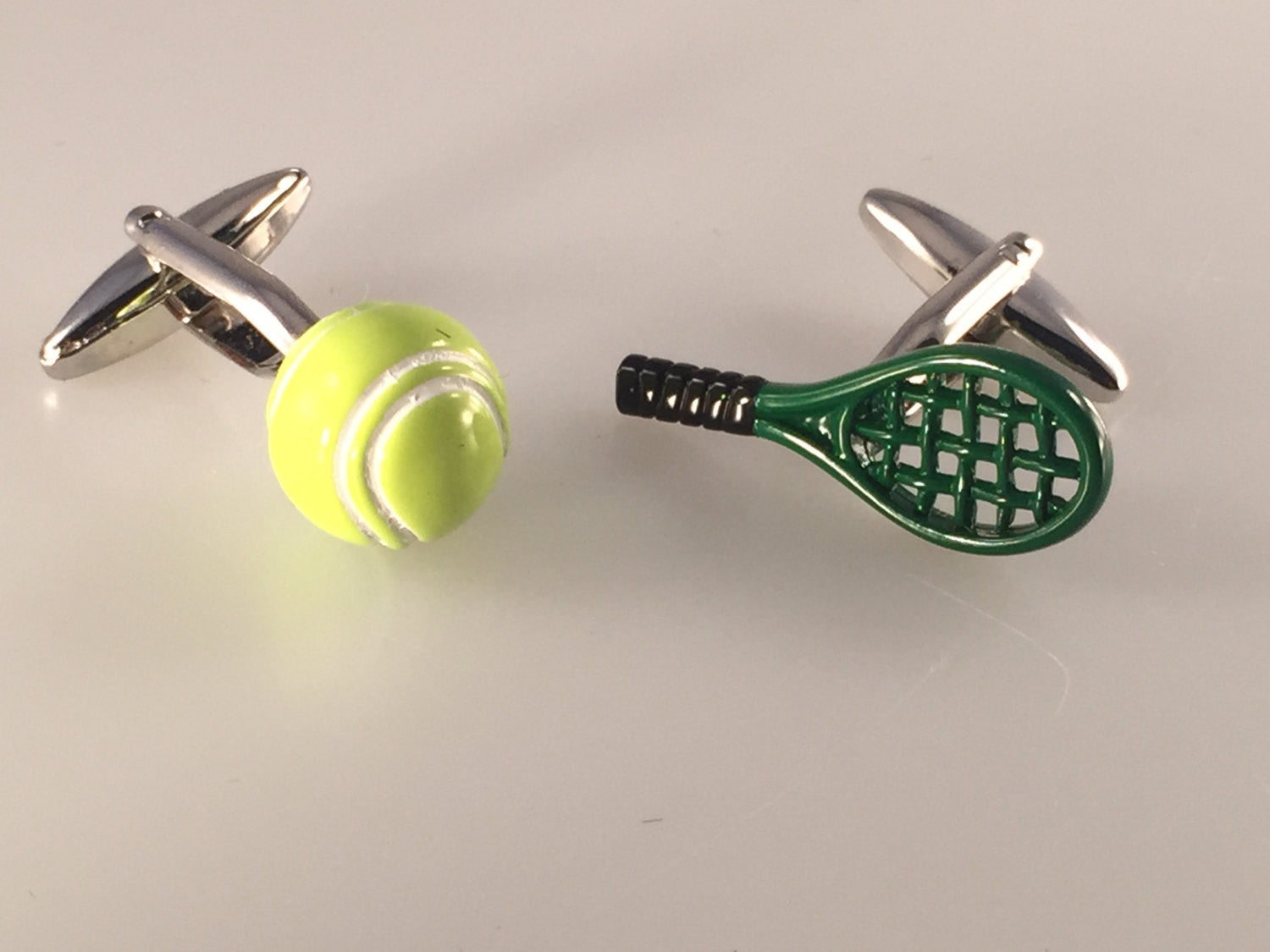 Tennis Racquet Cufflinks, Tennis Ball Cufflinks, Men's Cuff Links, Wedding Cuff Links, Father's Day, Graduation