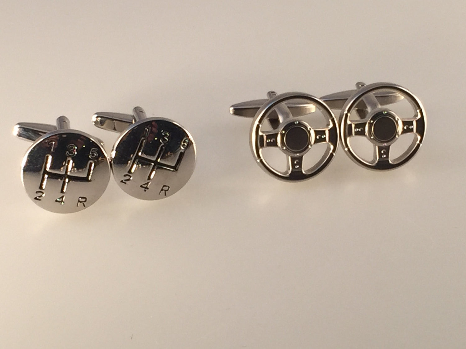 Steering Wheel and Gear Shift Cufflinks, Driving Cuff Links, Car Cuff Links, Men's Cuff Links, Wedding Cuff Links, Father's Day
