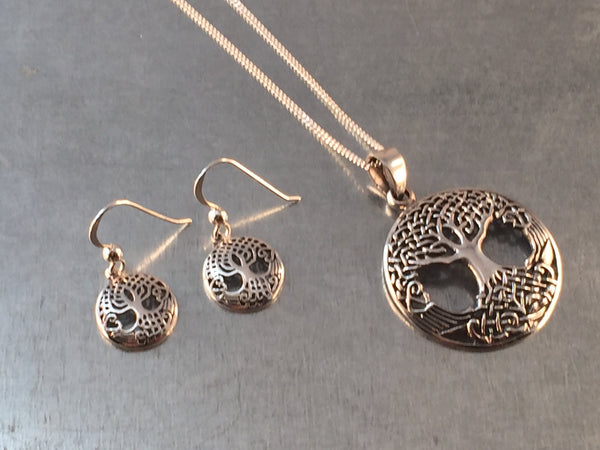 Tree of Life Necklace, Tree of Life Earrings, Tree of Knowledge, Sterling Silver Pendant, Gift Necklace