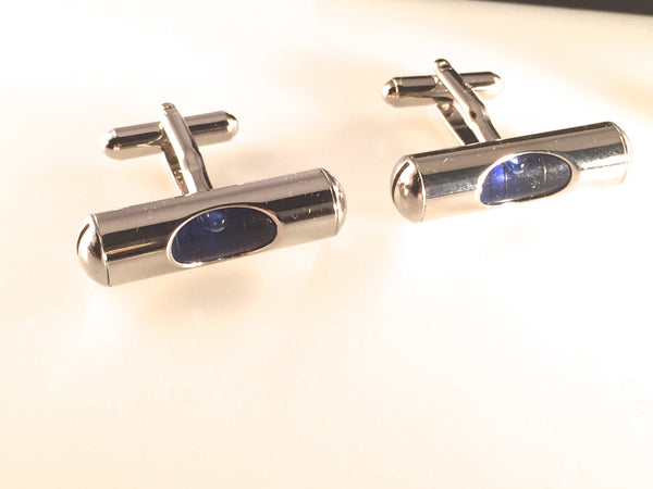 Level Cuff Links, Level Tie Bar, Blue Level, Men's Cuff Links, Wedding Cuff Links, Father's Day Cuff Links, Holiday Gift
