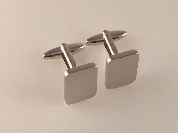 Engravable Cufflinks, Rectangular Plate Cufflinks, Blank Cufflinks, Men's Cuff Links, Wedding Cufflinks, Father's Day, Graduation Gift
