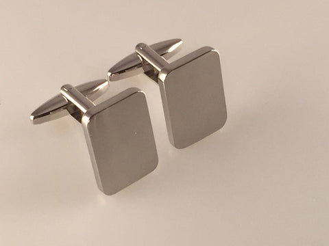 Engravable Cufflinks, Rectangular Plate Cufflinks, Blank Cufflinks, Men's Cuff Links, Wedding Cufflinks, Father's Day, Graduation Gift
