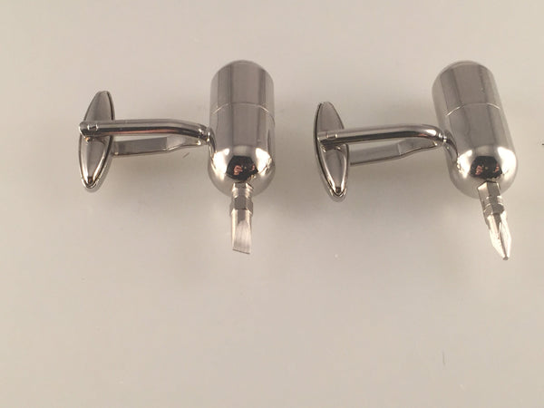 Screwdriver Cuff Links, Tool Cuff Links, Capsule Cuff Links, Men's Cuff Links, Wedding Cuff Links, Father's Day, Graduation Gift
