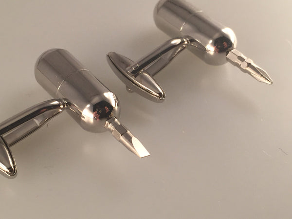 Screwdriver Cuff Links, Tool Cuff Links, Capsule Cuff Links, Men's Cuff Links, Wedding Cuff Links, Father's Day, Graduation Gift