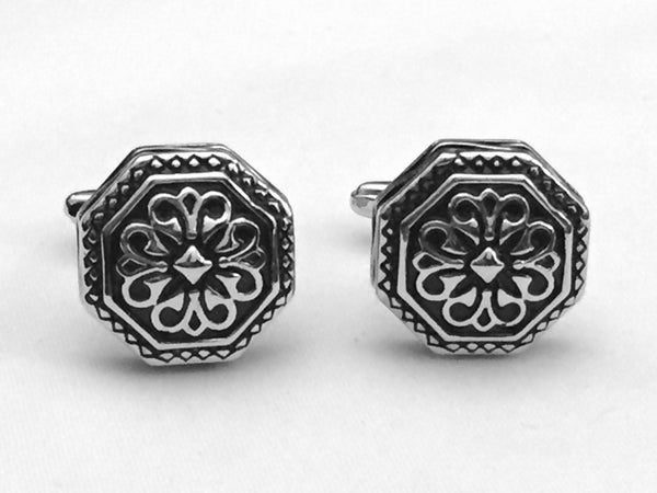 Renaissance Cufflinks, Victorian Cross Cuff Links, Hexagon Cufflinks, Men's Cuff Links, Wedding Cuff Links, Father's Day, Graduation Gift