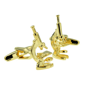 Gold Plate Microscope Cuff Links